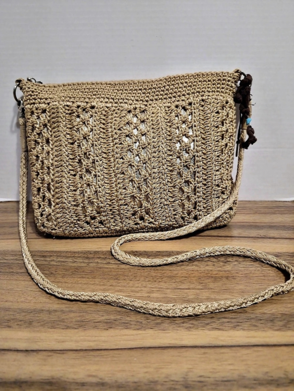 the Sak Lucia Crossbody Woven Bag in Brown